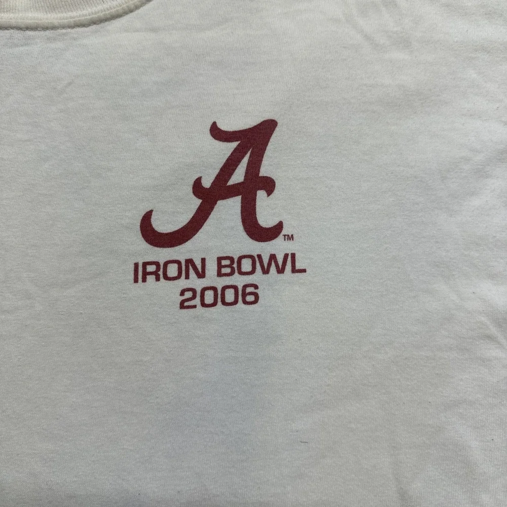 VTG 2006 Alabama Crimson Tide L T-Shirt Iron Bowl Score Big Al Mascot UA